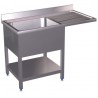 Fregadero inox. para lavavajillas con cubeta y escurridor