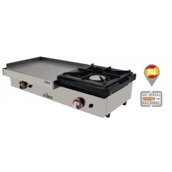 Plancha a gas 40x40 con fogón 6kW